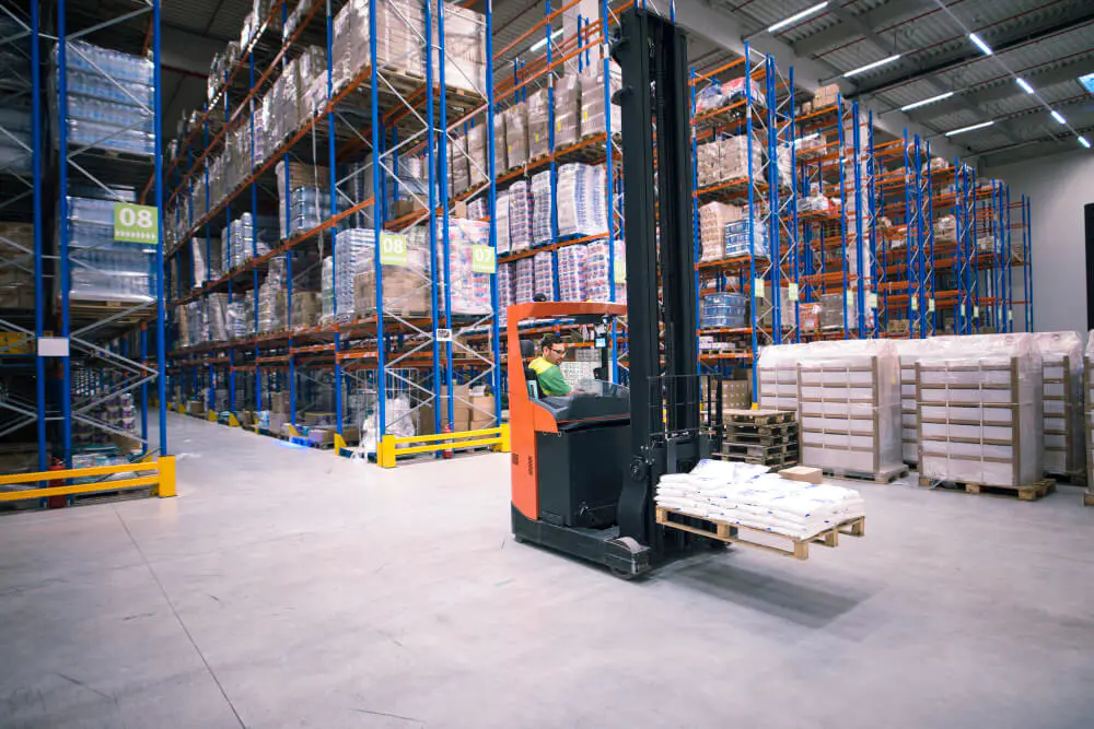 Forklift in the warehouse