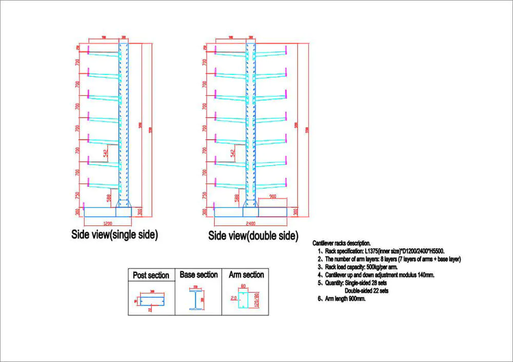 cantilever rack layout design
