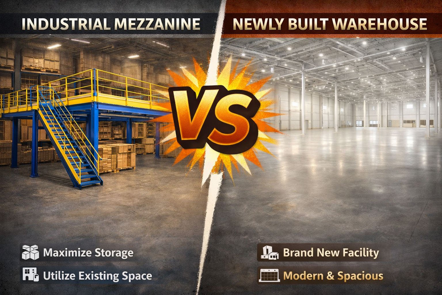 Industrial Mezzanine Vs. Newly Built Warehouses