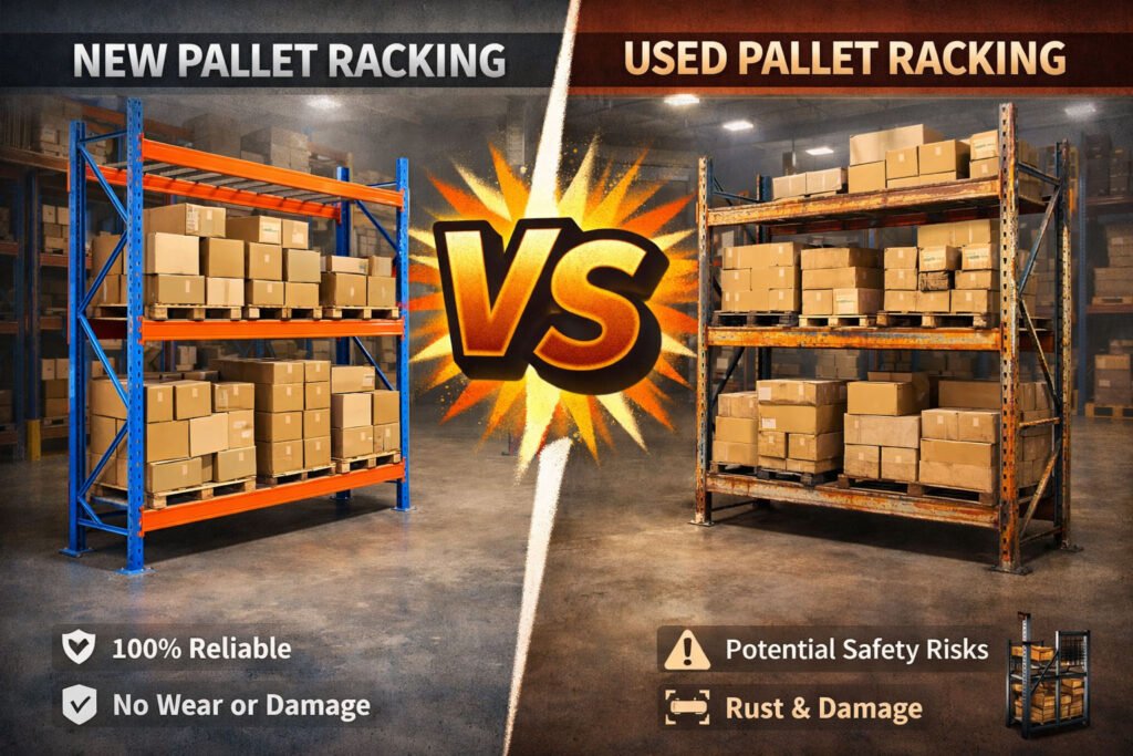 New pallet racking vs used pallet racking