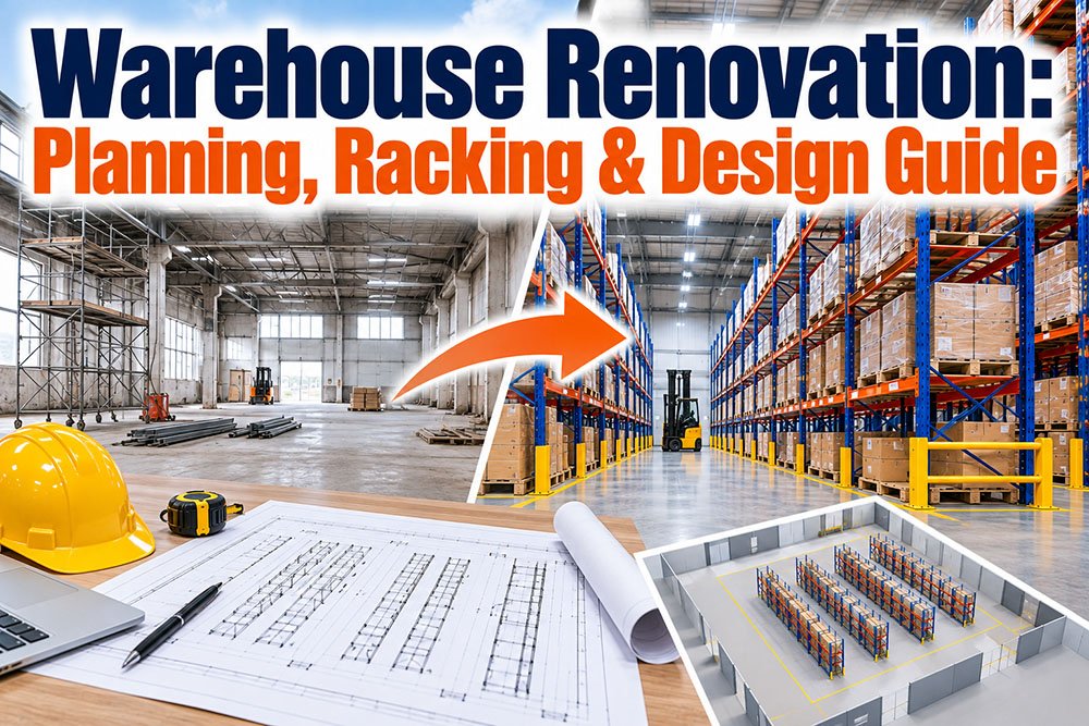 Warehouse renovation project with upgraded storage and material flow areas